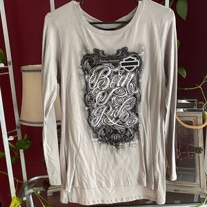 Harley-Davidson Cream Graphic Long Sleeve Tee